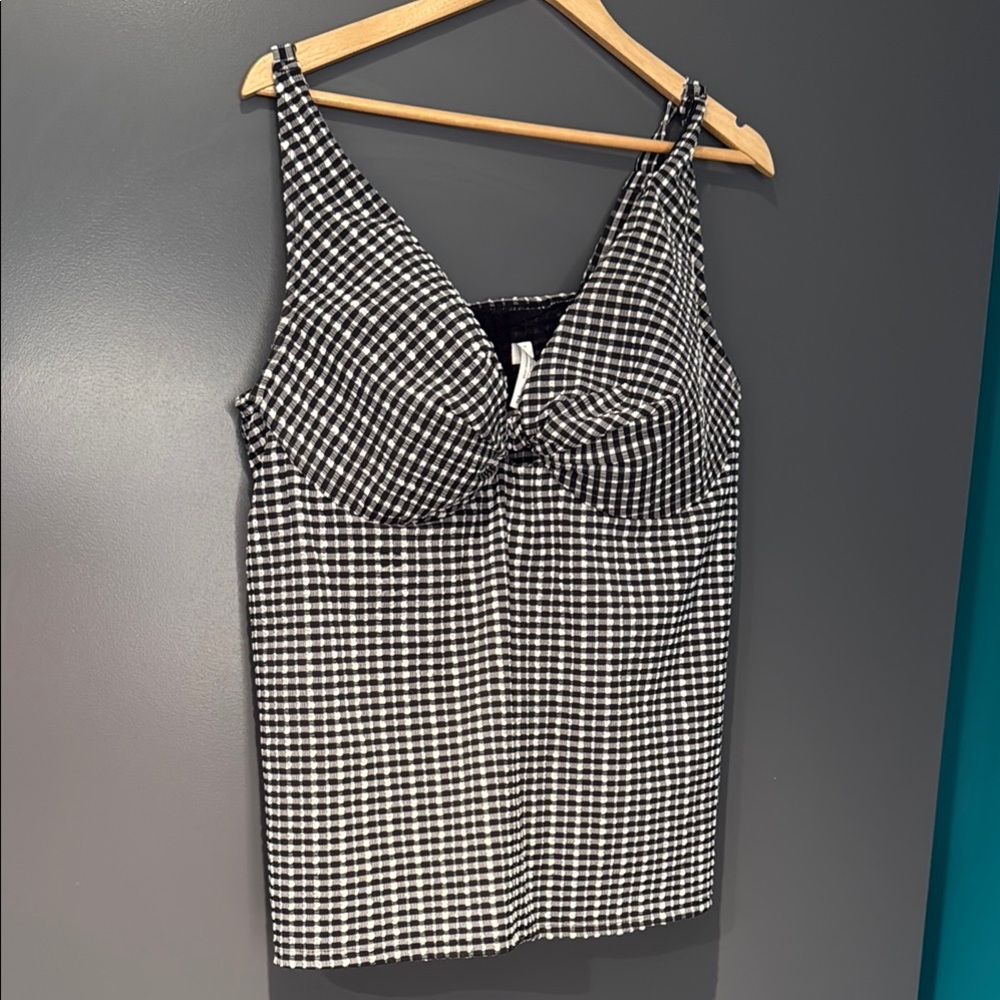 Lane Bryant Black and White Bustier Tankini Top